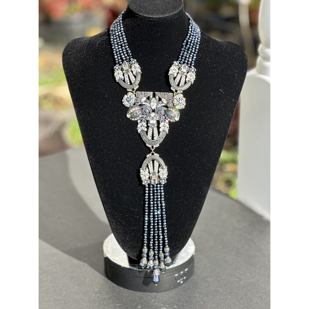 New Heidi Daus "Bountiful Splendor" Beaded Crystal‎ Statement Necklace~Beautiful